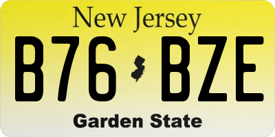 NJ license plate B76BZE