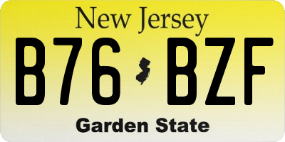 NJ license plate B76BZF