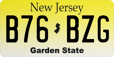 NJ license plate B76BZG