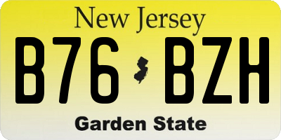 NJ license plate B76BZH
