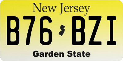 NJ license plate B76BZI