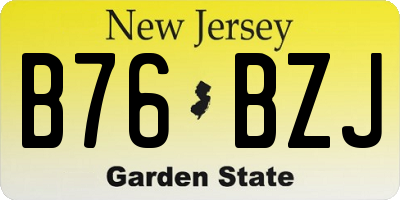 NJ license plate B76BZJ