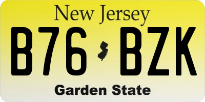 NJ license plate B76BZK