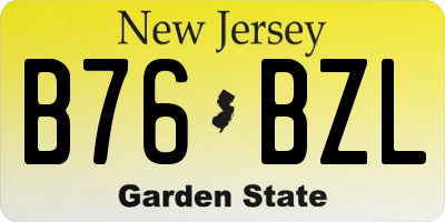 NJ license plate B76BZL