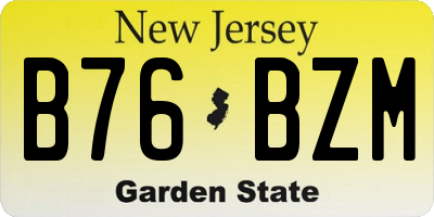NJ license plate B76BZM