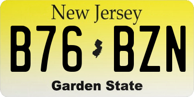 NJ license plate B76BZN