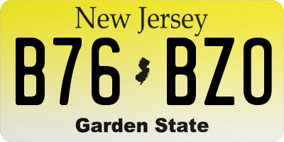 NJ license plate B76BZO