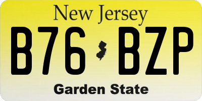 NJ license plate B76BZP
