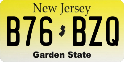 NJ license plate B76BZQ