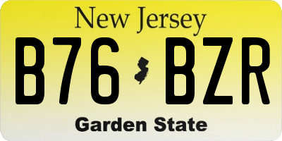 NJ license plate B76BZR