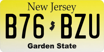 NJ license plate B76BZU