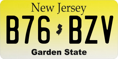 NJ license plate B76BZV