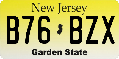 NJ license plate B76BZX