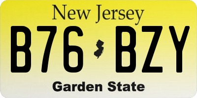 NJ license plate B76BZY