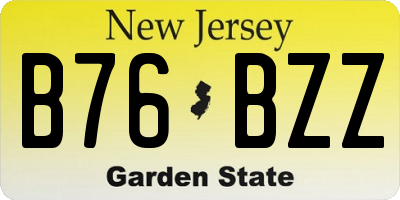 NJ license plate B76BZZ