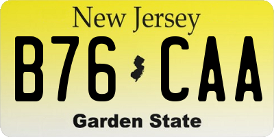 NJ license plate B76CAA