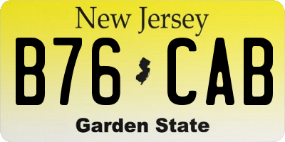 NJ license plate B76CAB