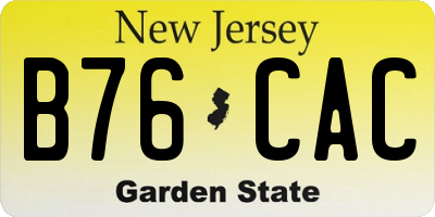 NJ license plate B76CAC