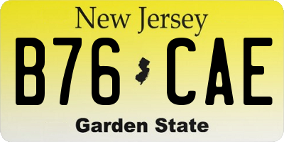 NJ license plate B76CAE