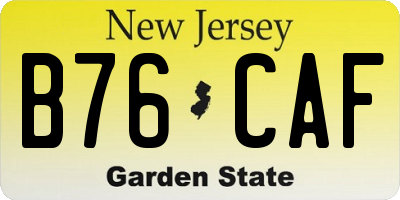 NJ license plate B76CAF