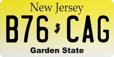 NJ license plate B76CAG