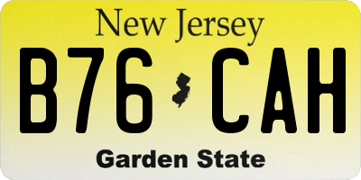 NJ license plate B76CAH