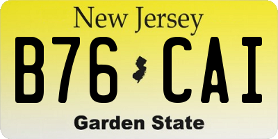 NJ license plate B76CAI
