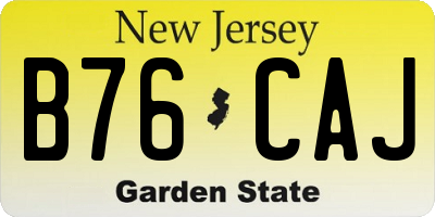 NJ license plate B76CAJ