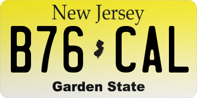 NJ license plate B76CAL