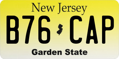 NJ license plate B76CAP