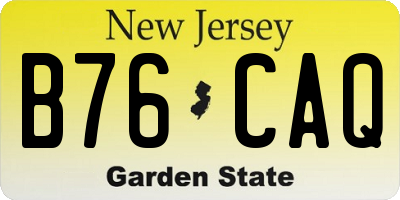 NJ license plate B76CAQ