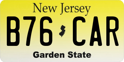 NJ license plate B76CAR