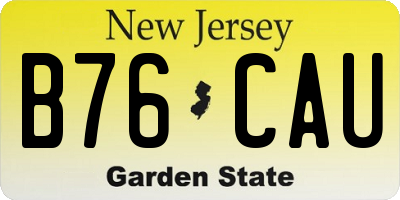 NJ license plate B76CAU