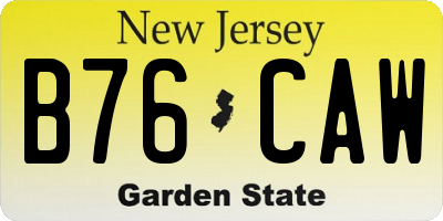 NJ license plate B76CAW