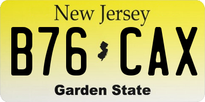 NJ license plate B76CAX