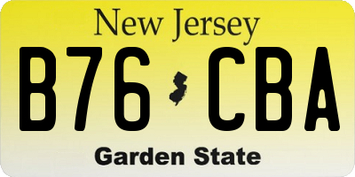 NJ license plate B76CBA