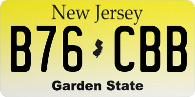 NJ license plate B76CBB