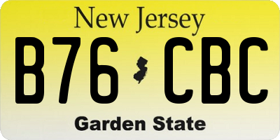 NJ license plate B76CBC
