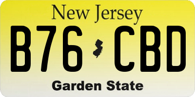 NJ license plate B76CBD