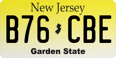 NJ license plate B76CBE