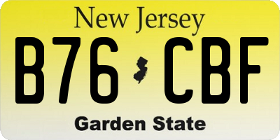 NJ license plate B76CBF
