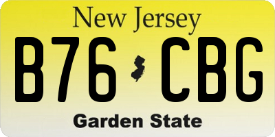 NJ license plate B76CBG