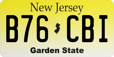 NJ license plate B76CBI