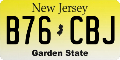 NJ license plate B76CBJ