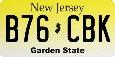 NJ license plate B76CBK