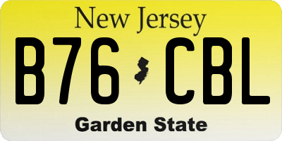 NJ license plate B76CBL