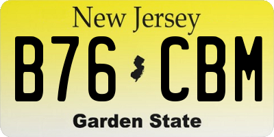 NJ license plate B76CBM