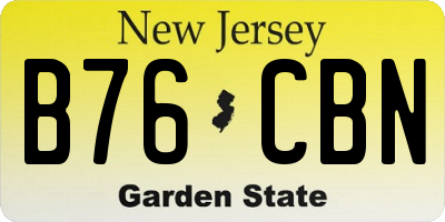 NJ license plate B76CBN