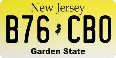 NJ license plate B76CBO