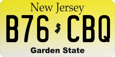 NJ license plate B76CBQ